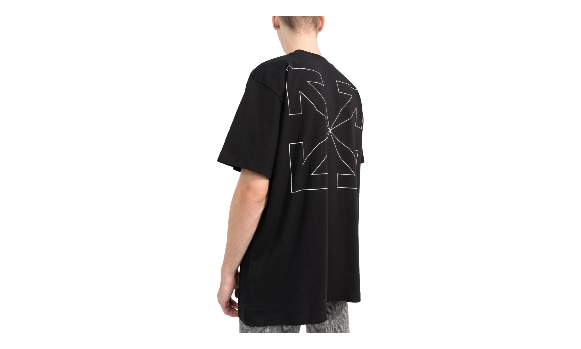 Arrows Logo Print T-Shirt "Black" OMAA038C99JER0081001