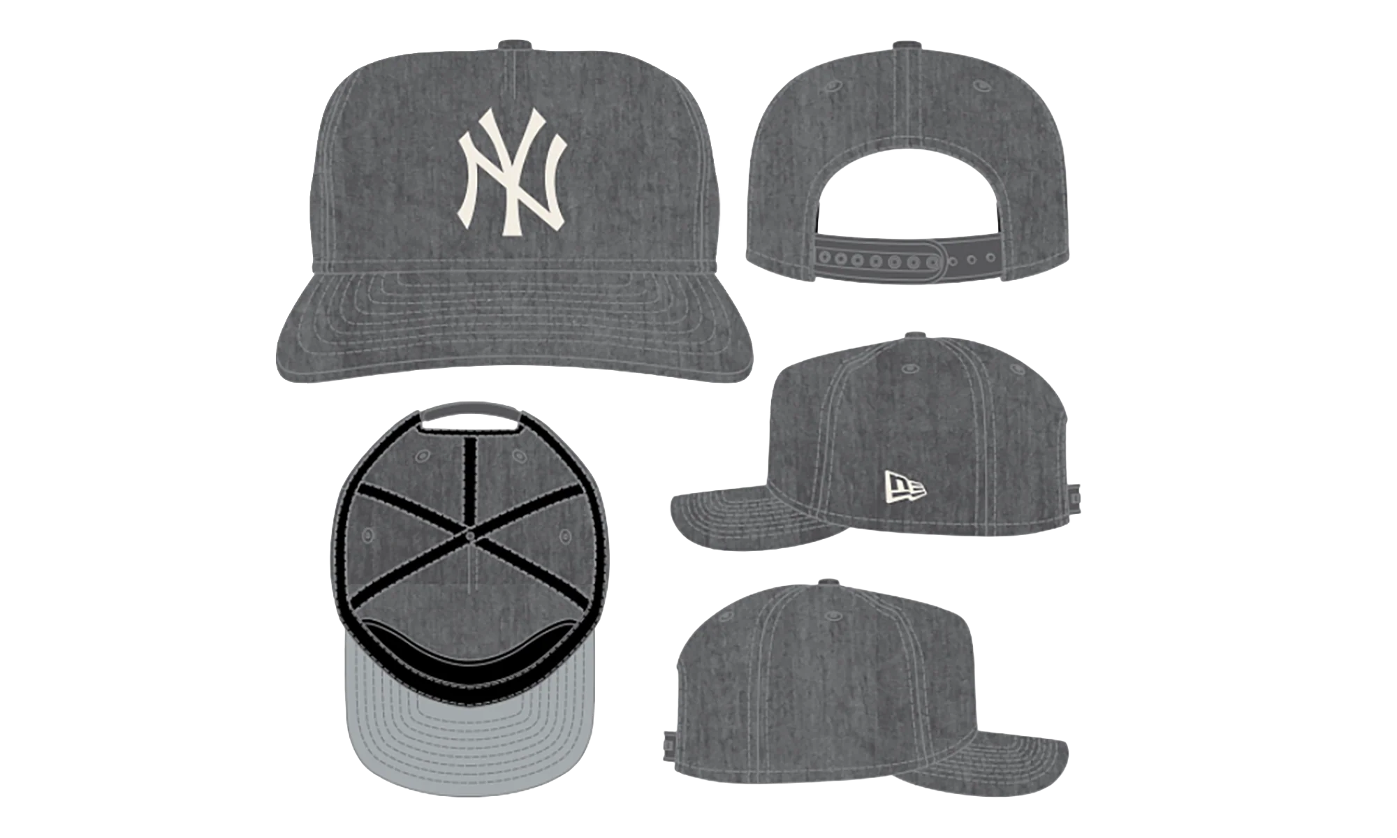 9TWENTY New York Yankees Snapback Hat "Graphite Nylon" NE285