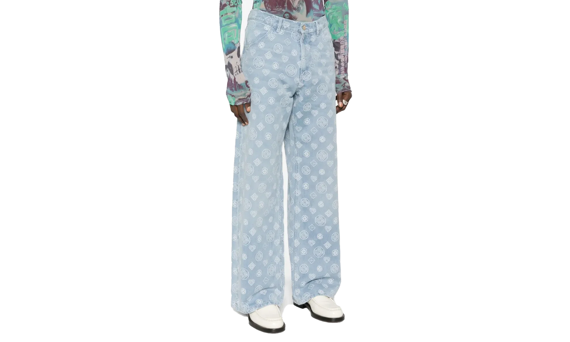 RELAXED-FIT MONOGRAM JEANS "Blue" M AW25 TR 356 01