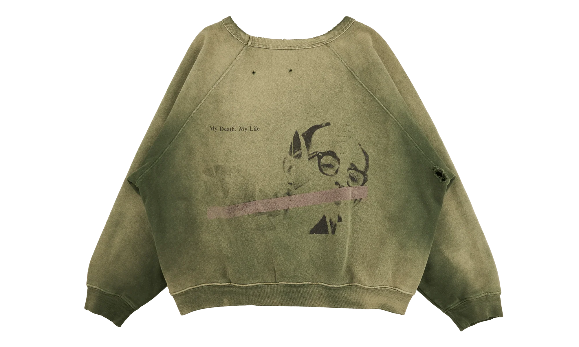 My Death My Life Logo Raglan Crewneck Sweatshirt "Gardener Green" 020 497 GARD