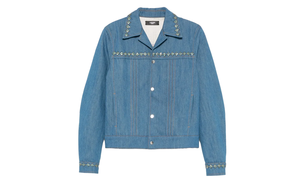 Crystal Pleated Cadet Jacket "Retro Indigo" AMDNJT1004 RETR