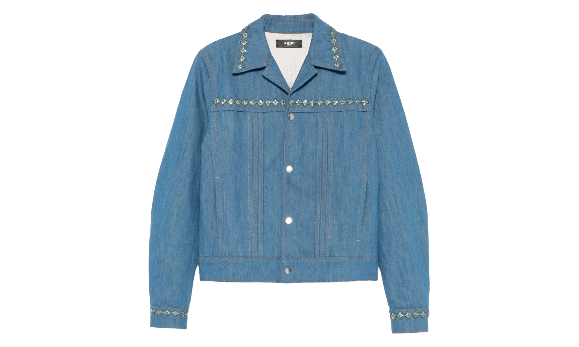 Crystal Pleated Cadet Jacket "Retro Indigo" AMDNJT1004 RETR