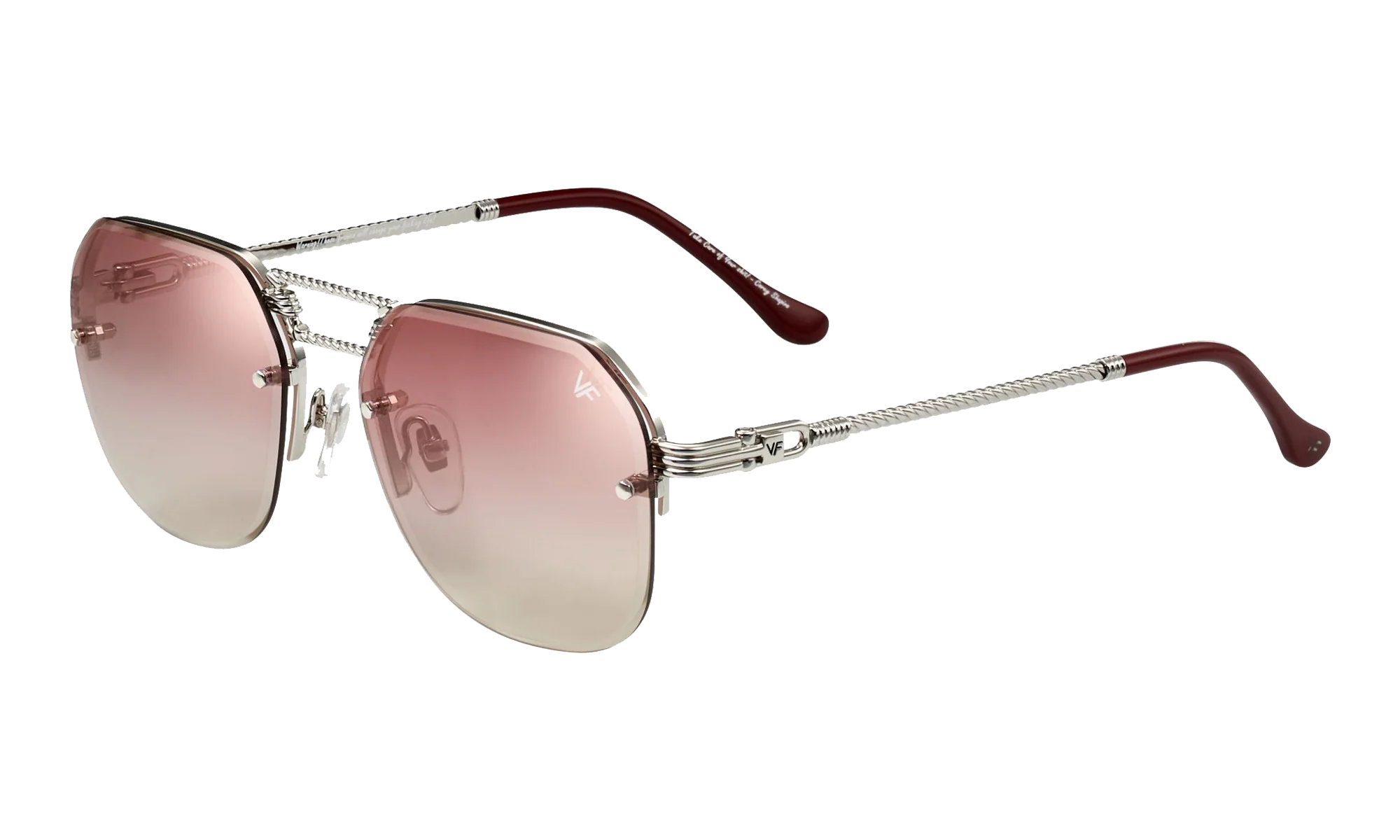 CEO Bevel Rimless Drill Mount 18KT "White Gold / Pastel Red Gradient Flash Silver" DMCE2 0010 48B2