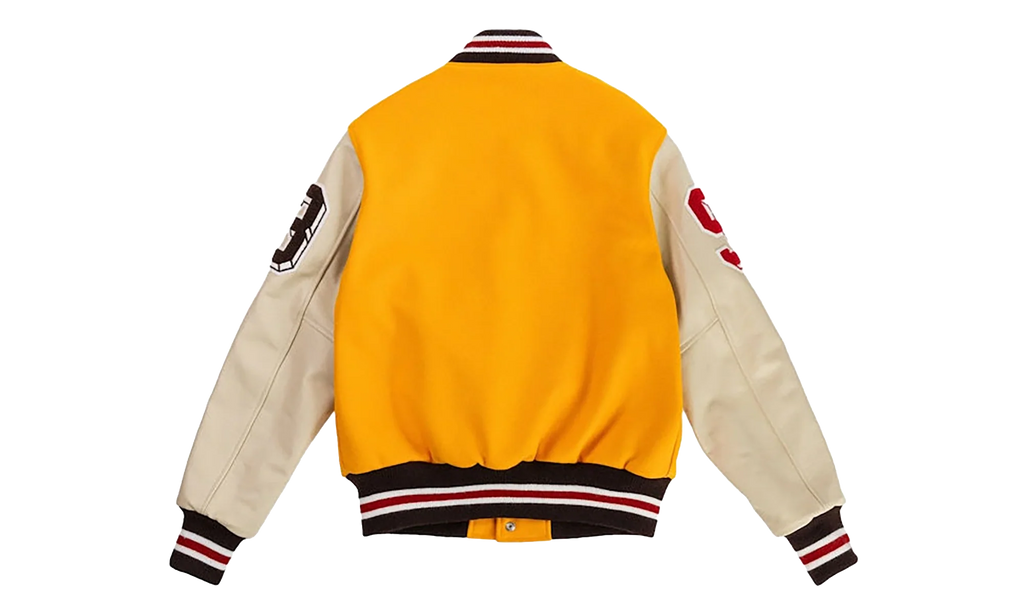 EE VARSITY LETTERMAN WOOL/LEATHER JACKET "Yellow/Red" EE829