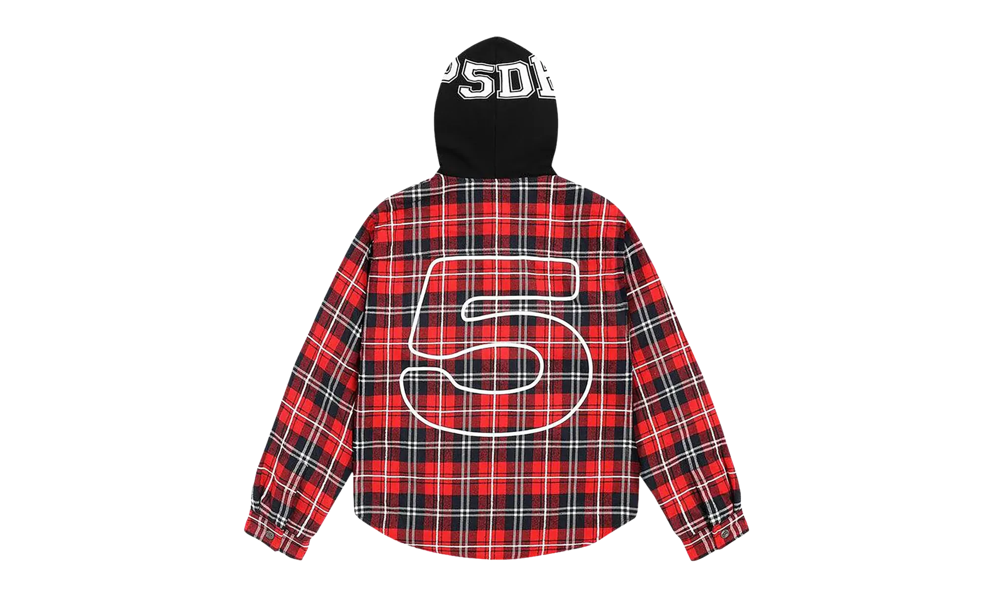 HOODED ZIP FLANNEL SHIRT JACKET "Red Plaid" SP5der284