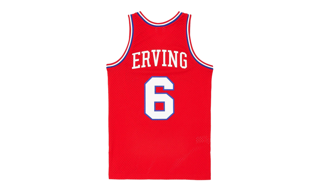 1982-83 Julius Erving Philidelphia 76ers Swingman Jersey "Red Multi" MN1982 83JEP76SJ