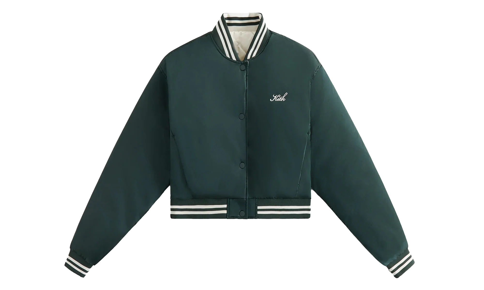 Landry II Cropped Satin Bomber Jacket WMNS "Dark Green" KITH120