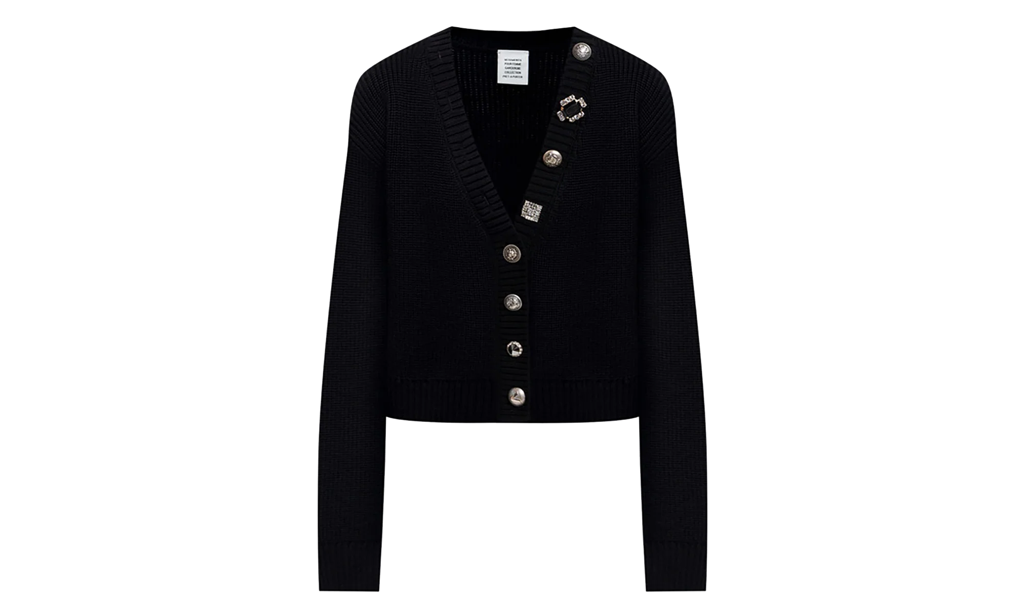 Fancy Button Mini Cardigan WMNS "Black" WH76KN220B BLAC