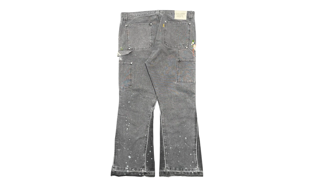 LA Carpenter Pants Flare Paint Splatter "Charcoal Multi" GD135