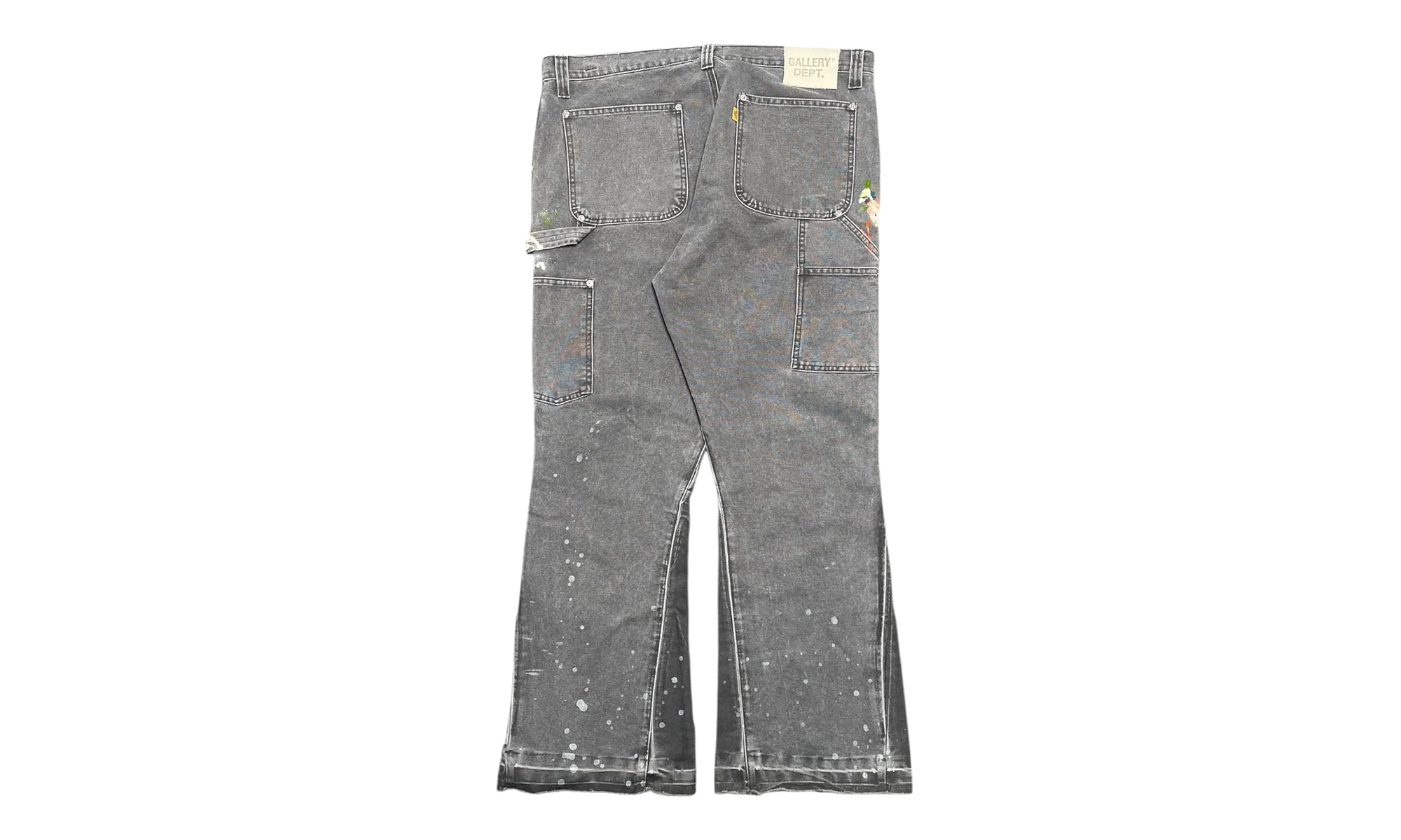 LA Carpenter Pants Flare Paint Splatter "Charcoal Multi" GD135