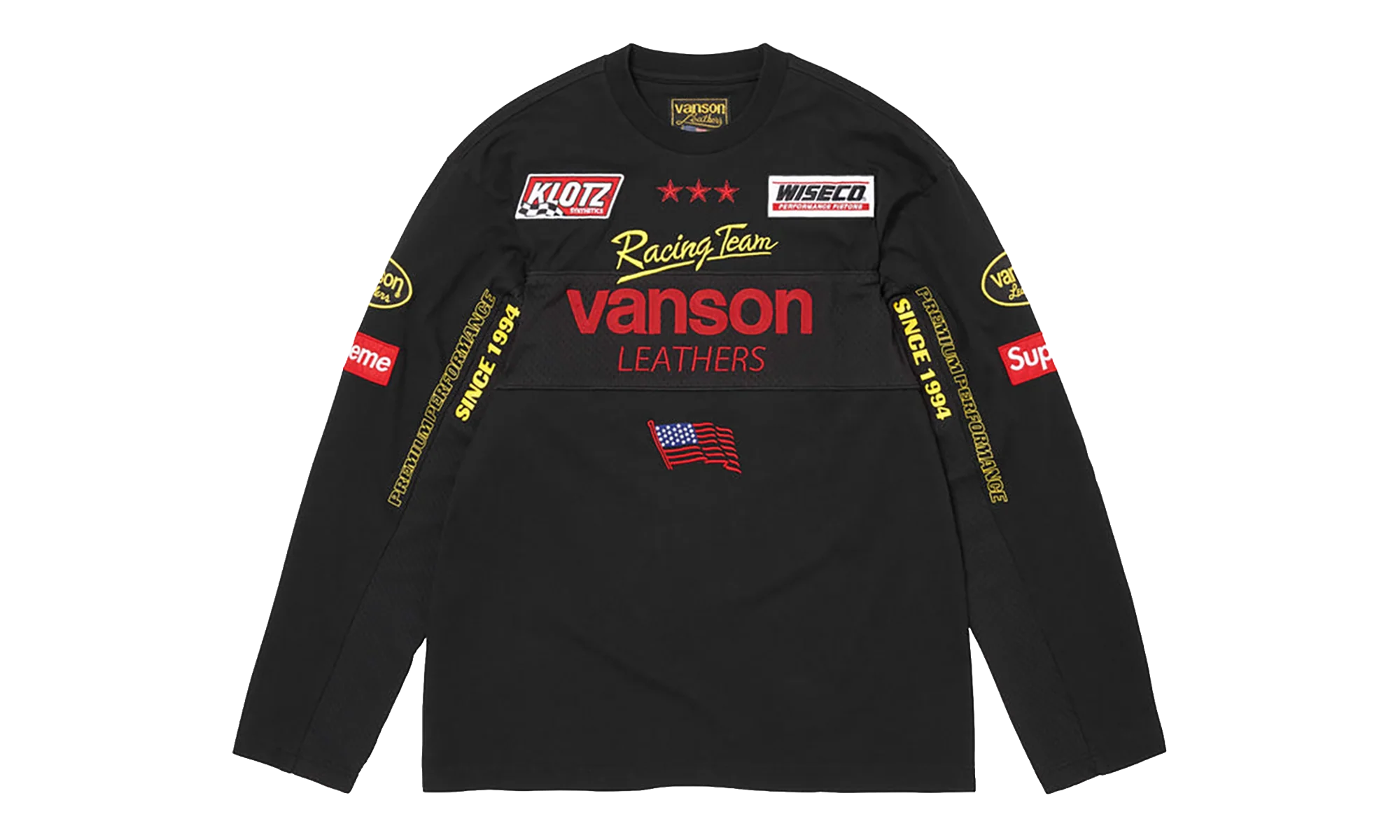 Vanson Leathers® L/S Top "SS26 - Black" SU27022