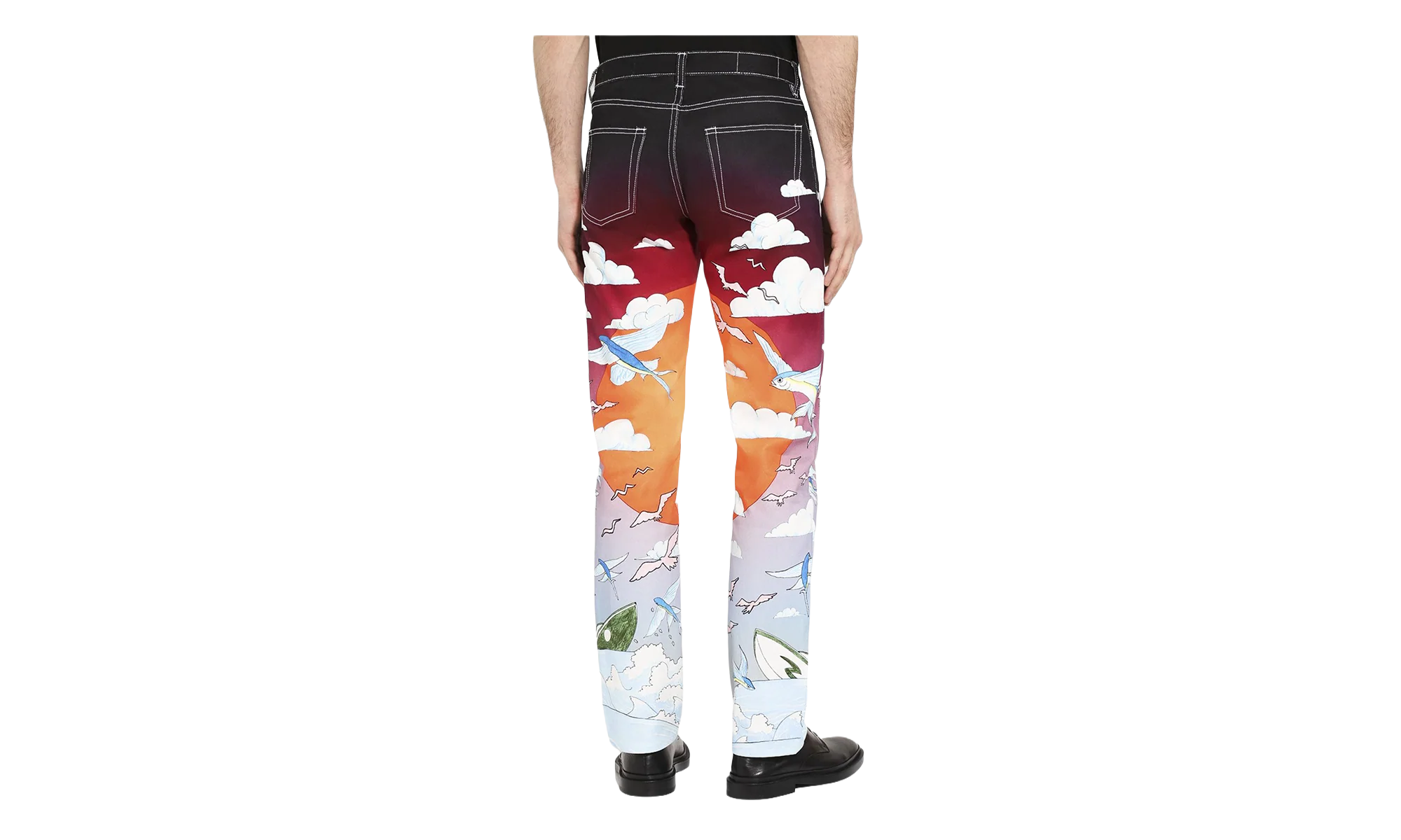 Casablanca Shell Print Denim Pants "White" MS20-TR-002