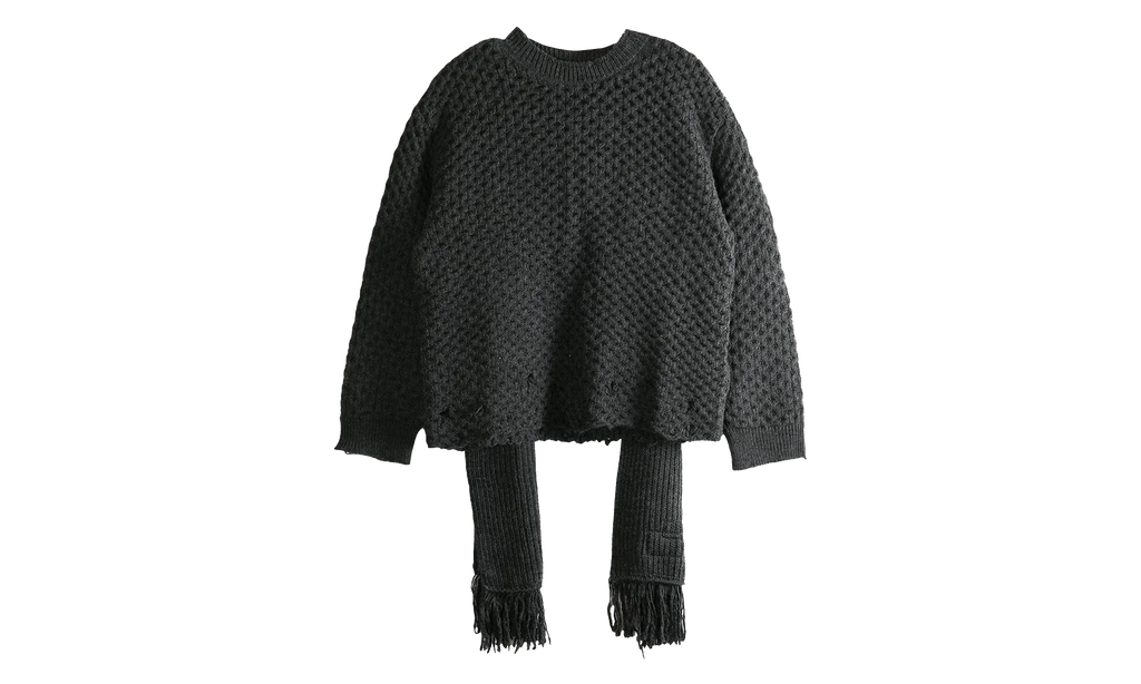 Knit Scarf "Dark Grey Melange" S52HL0049 M13132 855M