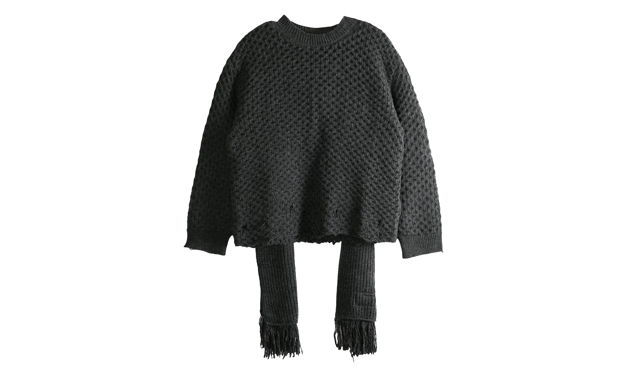 Knit Scarf "Dark Grey Melange" S52HL0049 M13132 855M