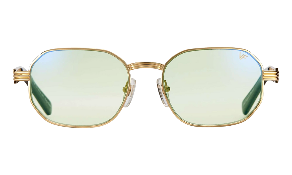 Hustler Jacques Cartier Edition 24KT "Yellow Gold / Powder Green Flash Blue" JCHU2 0004 11C1