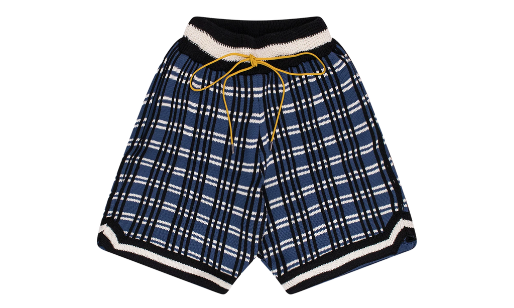 Plaid Basketball Knit Shorts "Blue" RHFW23JA23151864