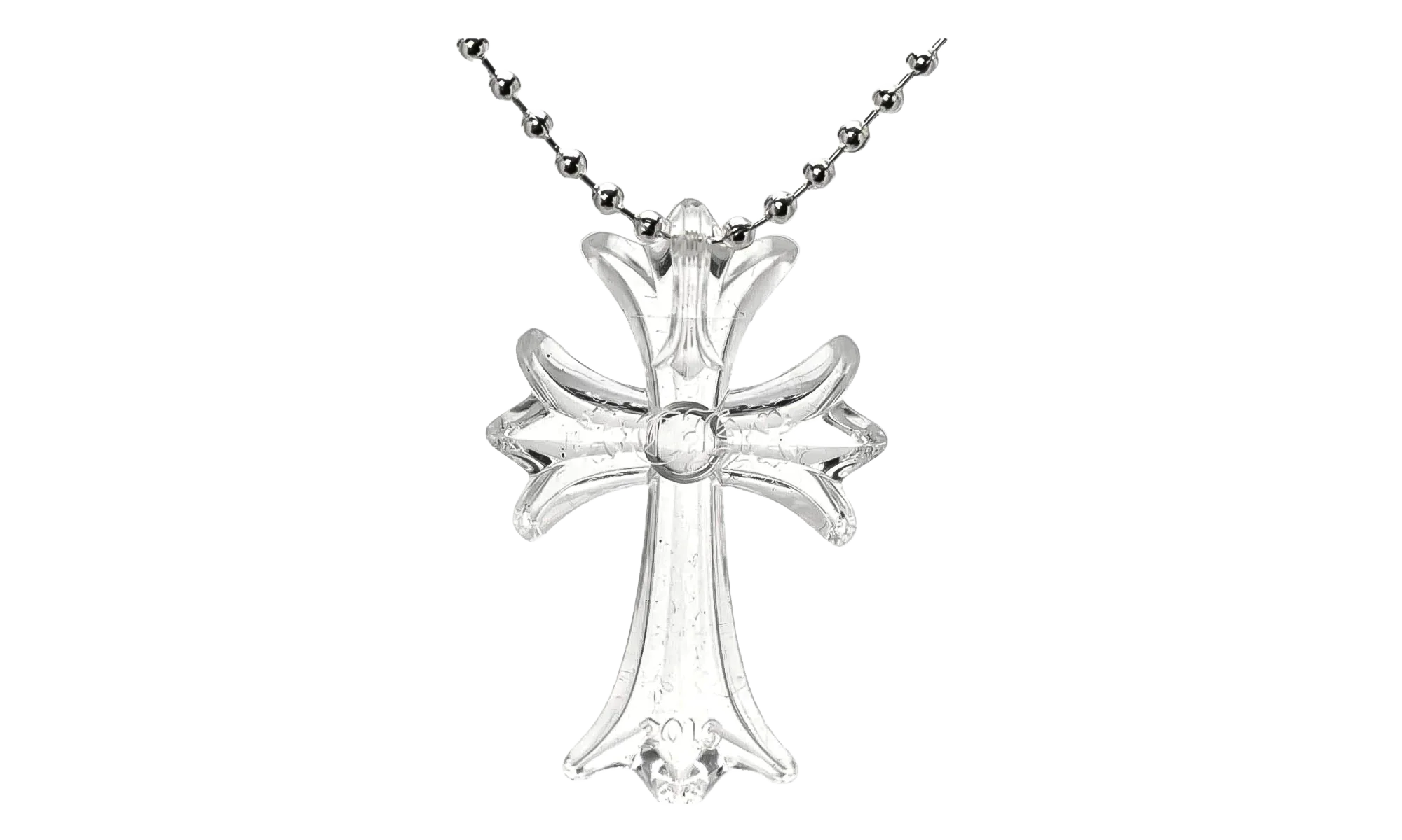 Silicone Cross Necklace "Clear" CHRM1043