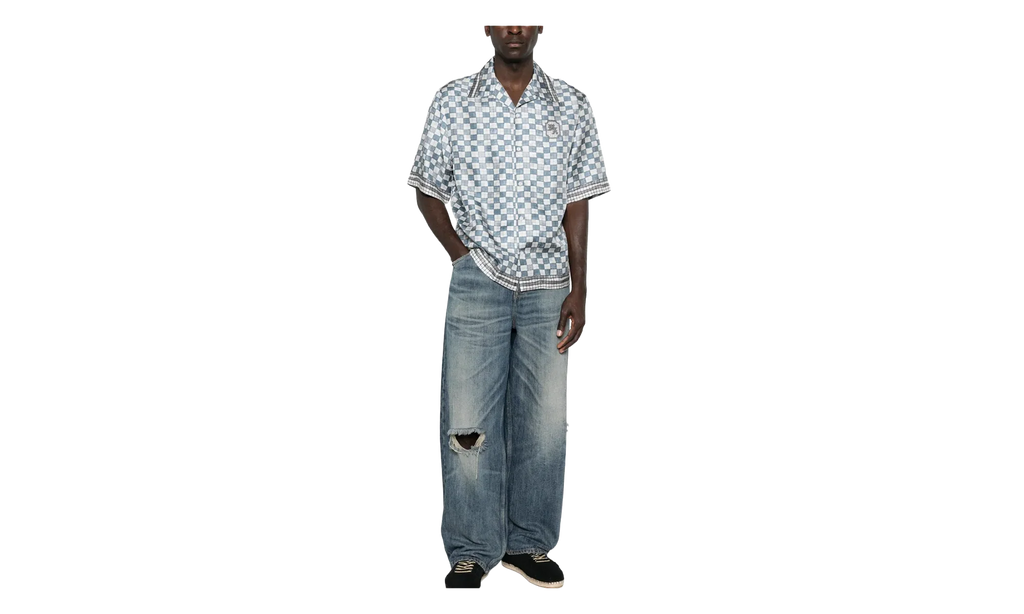 MA Checkered Bowling Shirt "Steel" AMTOSH1078 396
