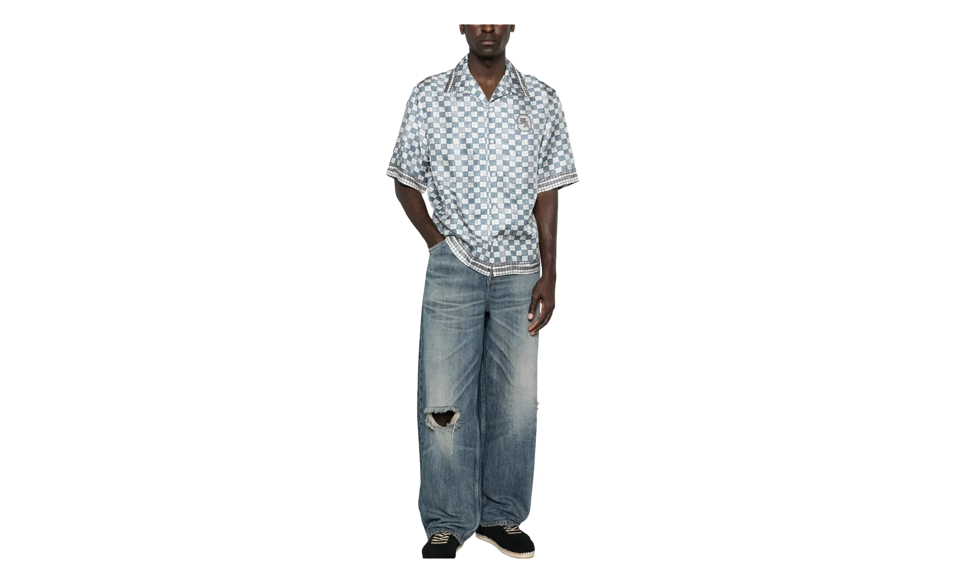 MA Checkered Bowling Shirt "Steel" AMTOSH1078 396