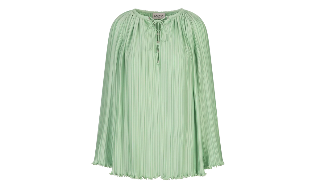 PLEATED LONG SLEEVE BLOUSE "ACQUA" RW TO0001 5944 E24 26
