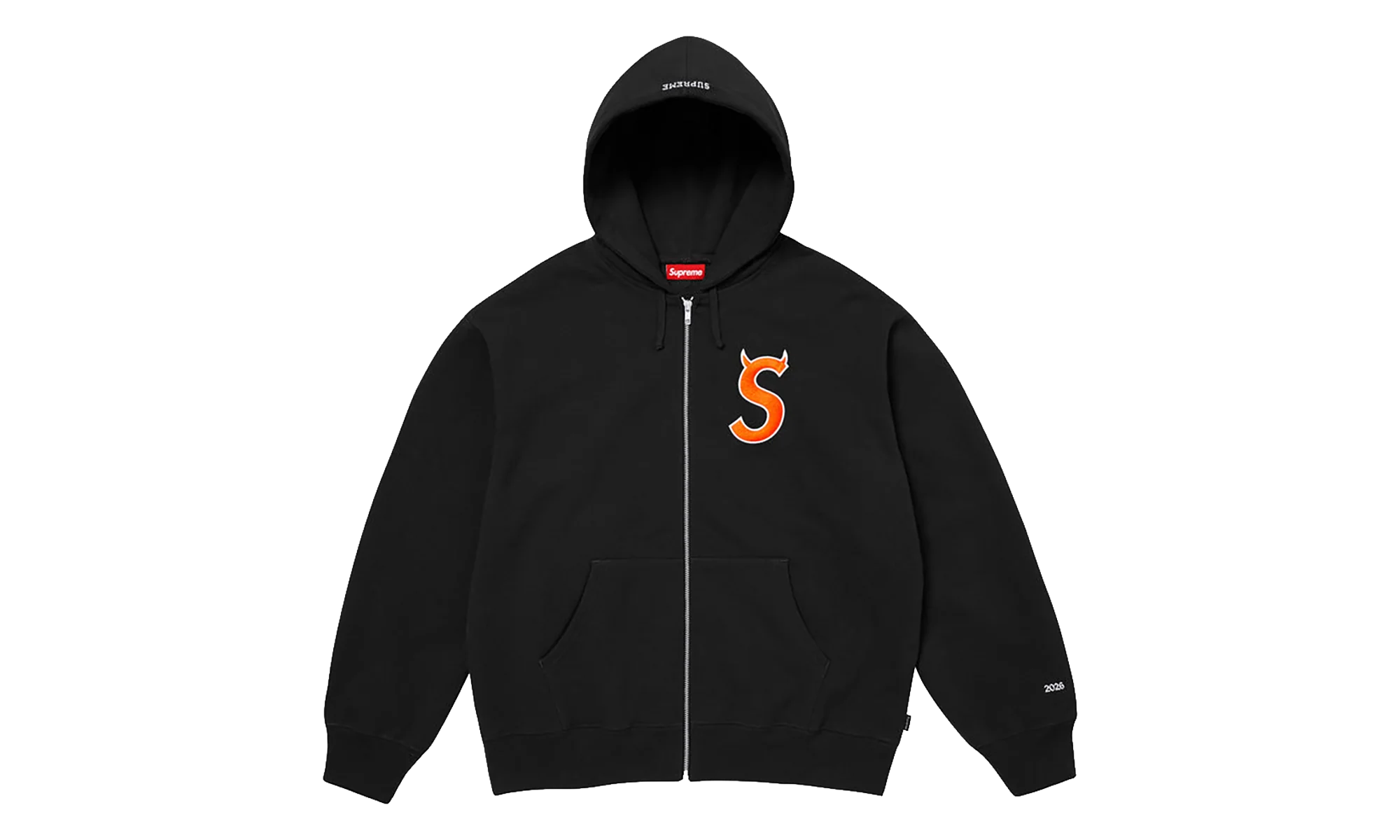 Devil S Logo Zip Up Hooded Sweatshirt "SS26 -Black" SU27314