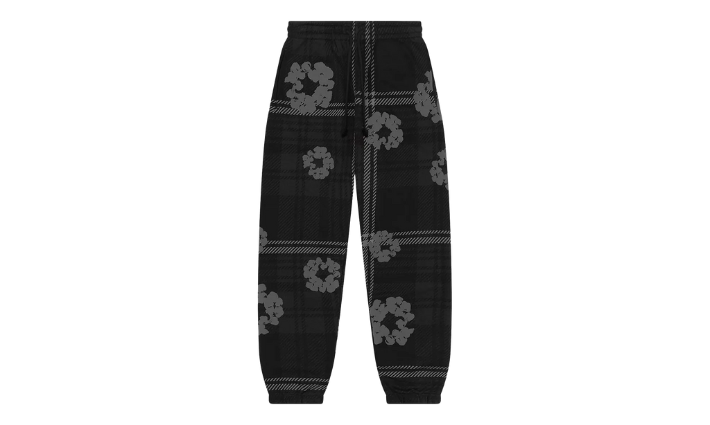 Plaid Cotton Wreath Sweatpants "Black" DT384