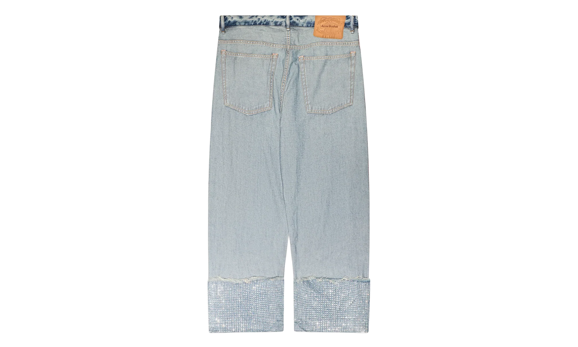 Turn Up Rhinestone Trousers "Blue" AK1003AUZ
