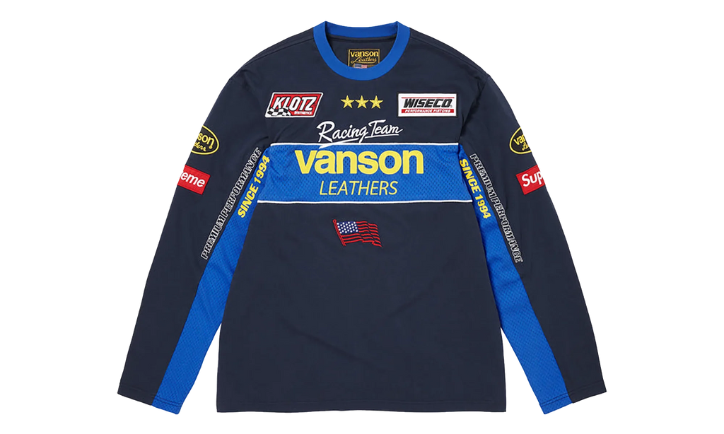 Vanson Leathers® L/S Top "SS26 - Navy" SU27020