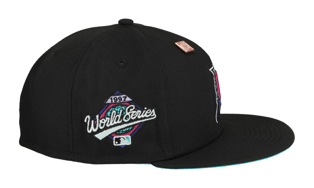 59FIFTY Florida Marlins 1997 World Series Polar Lights Fitted Hat "Black" 123451290786