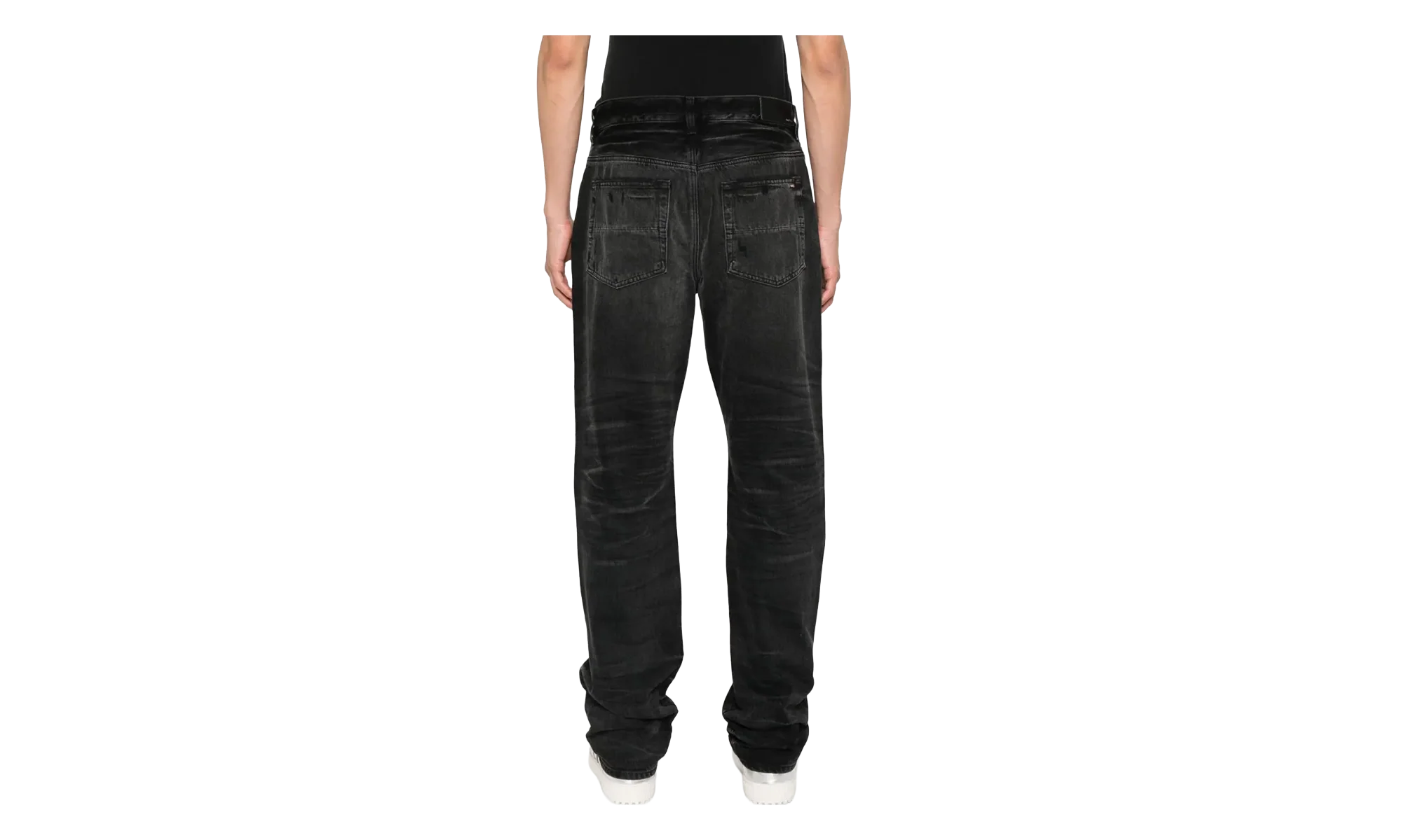 Leather Straight MX1 Jean "Vintage Black" AMDNGH1086 097