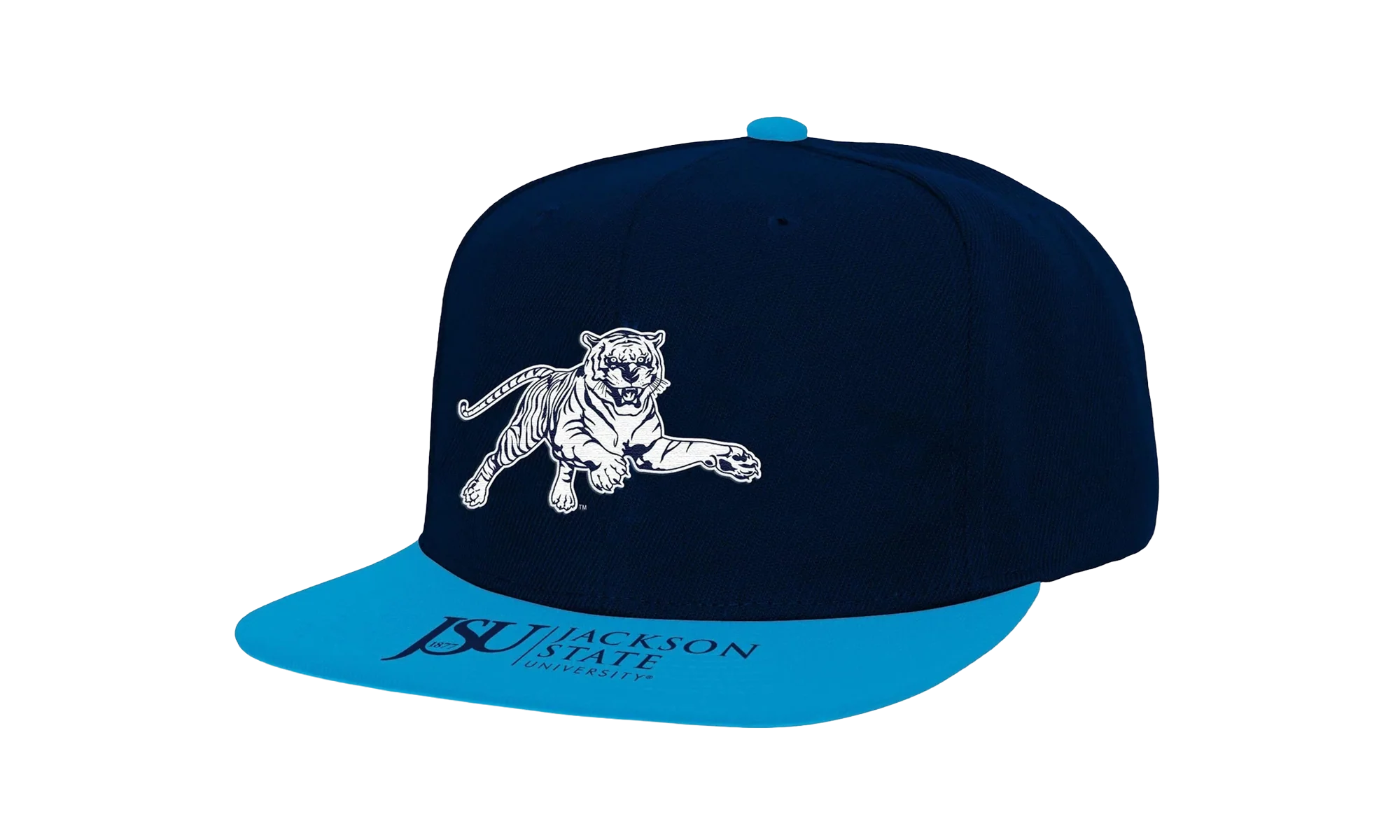 NCAA Logo Bill Snapback Cap "Jackson State Tigers - Navy / Light Blue" HHSS4533 JSUYYPPPNYLB