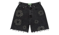 Mono Cotton Wreath Denim Shorts "Black" DT389