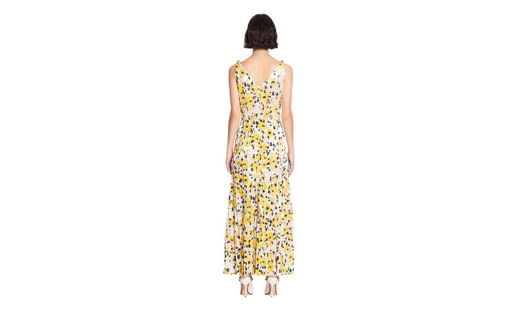 FLORAL SLEEVELESS A-LINE MIDI DRESS "Yellow" RW DR0127 5775 A23 0210
