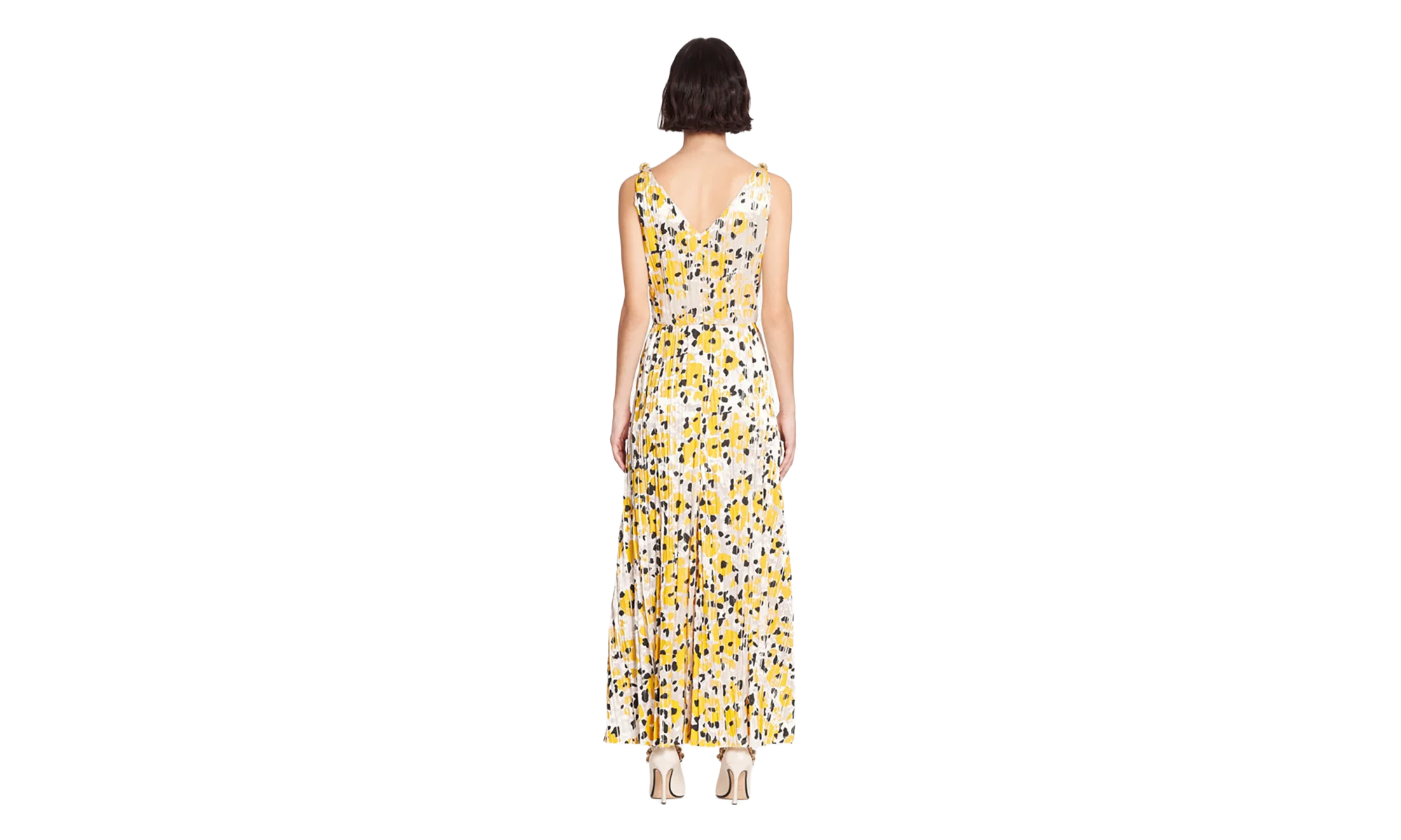 FLORAL SLEEVELESS A-LINE MIDI DRESS "Yellow" RW DR0127 5775 A23 0210