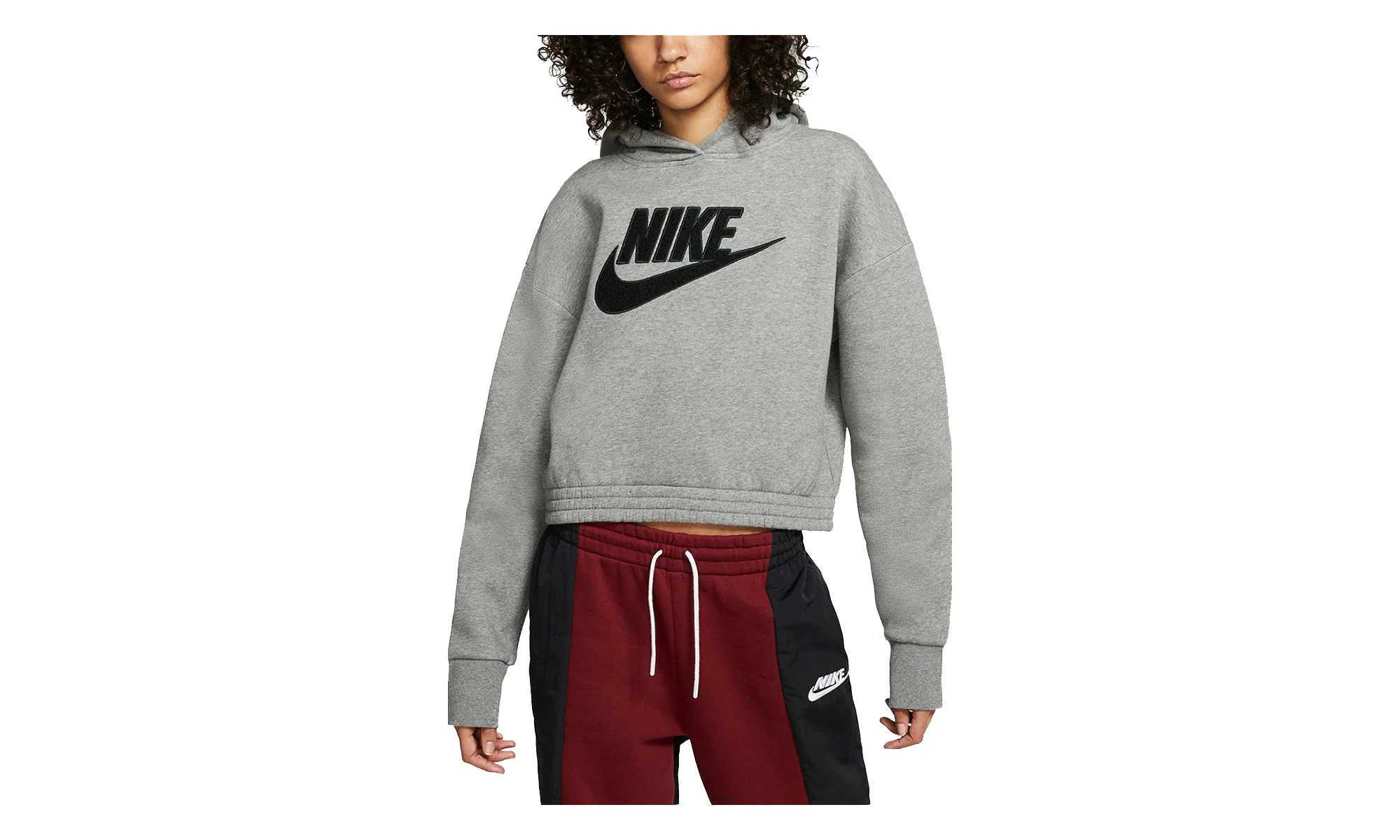 NSW Icon Clash Fleece Hoodie WMNS "Carbon Heather / Black" CJ2034 091