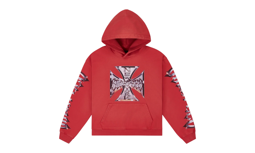 Chrome Motto Hoodie "Red Wash" 9GQZJVR0