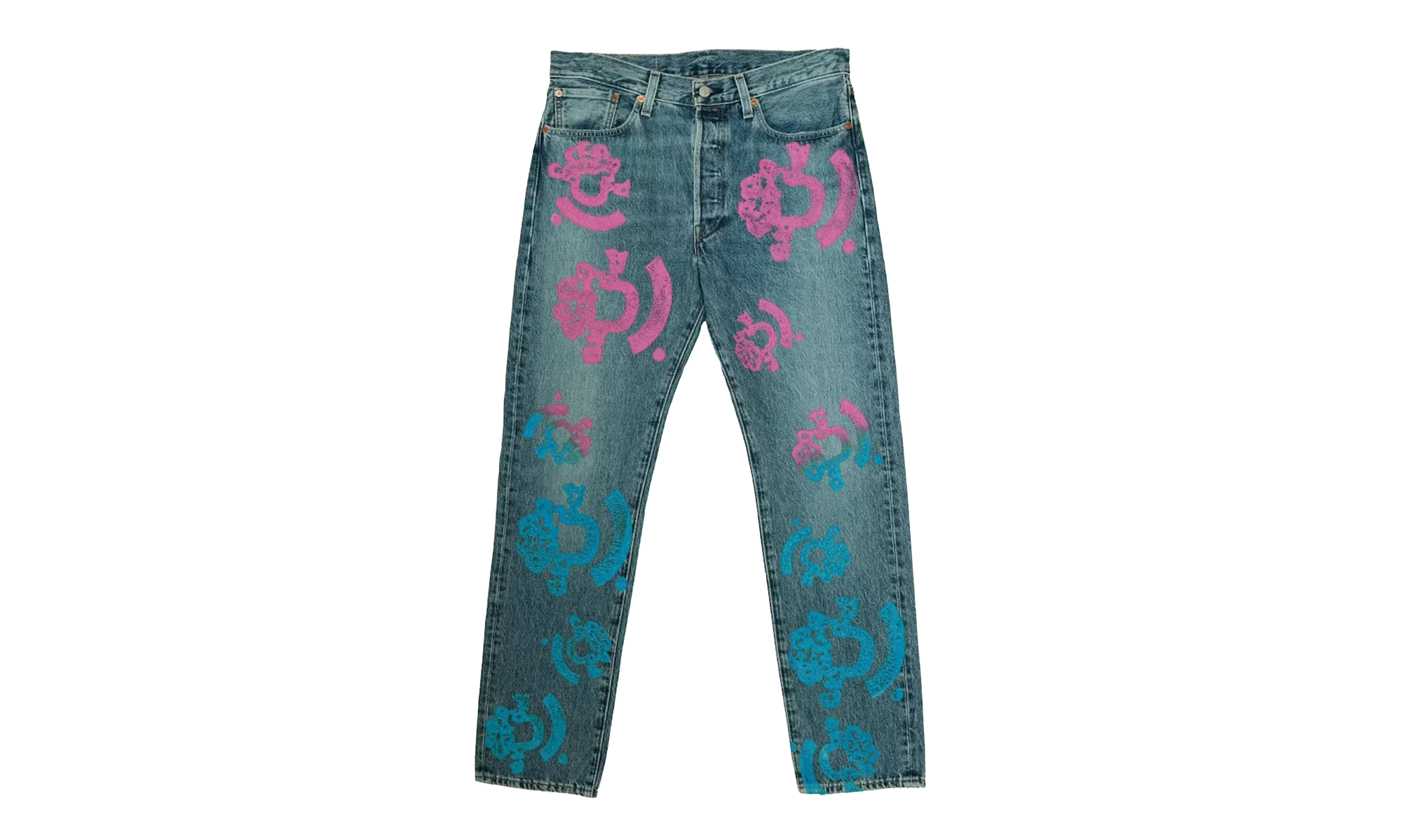 Bstroy Tears 501 Light Wash Jean "Pink / Blue" DT289