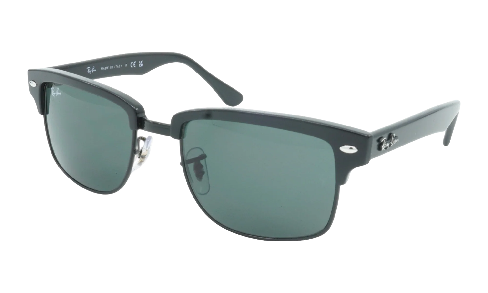 Clubmaster Square Sunglasses "Demi Gloss Black On Black" RB4190-877_52