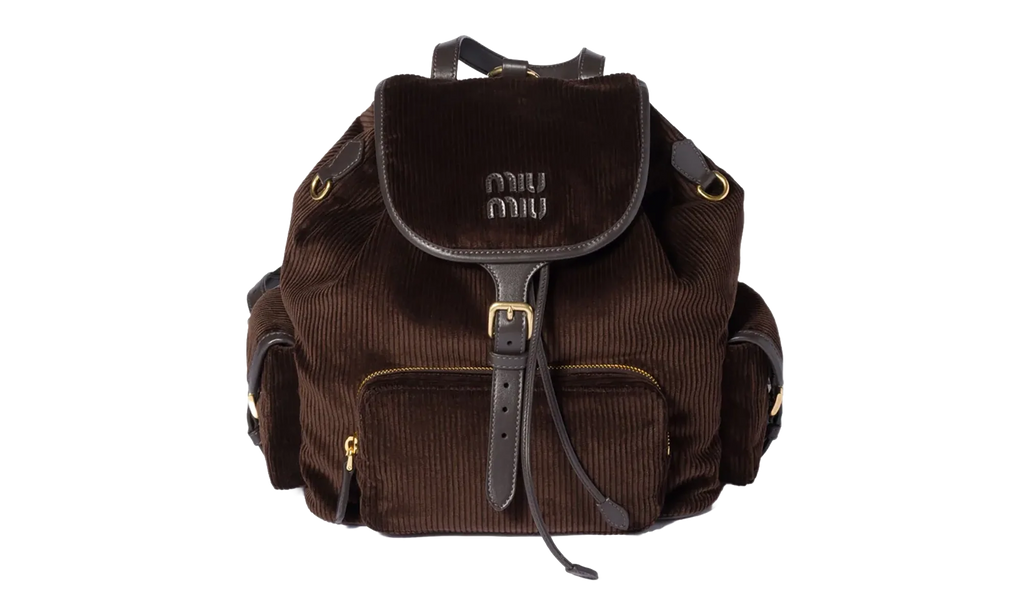 Velluto Righe Zaino Handbags WMNS "Ebano" 5BZ042 V OOM AF81 F0192