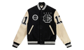 EE VARSITY LETTERMAN WOOL/LEATHER JACKET "Black/Black" EE827