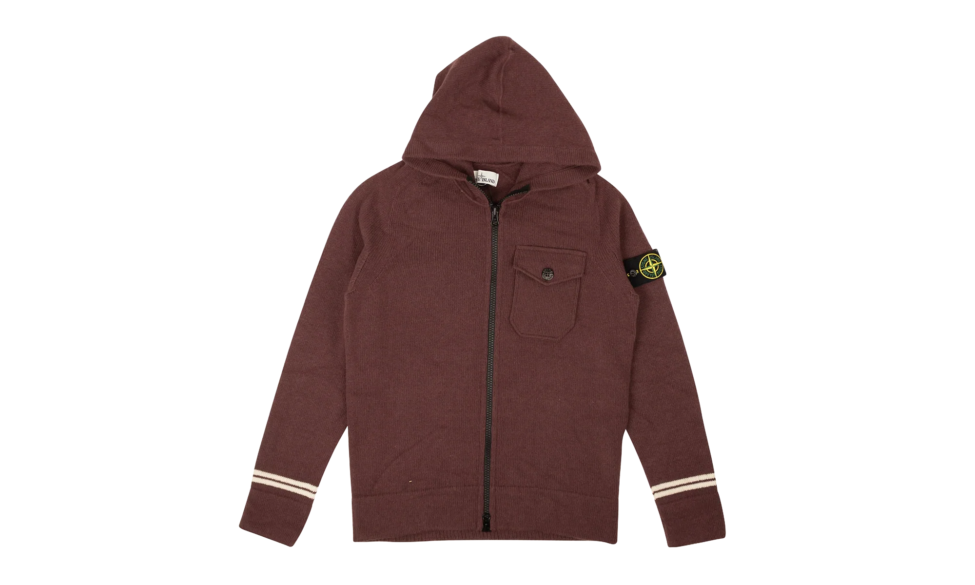 Knit Wool Blend Zip-Up Hoodie "Wine Purple" 7115539A3 V0011