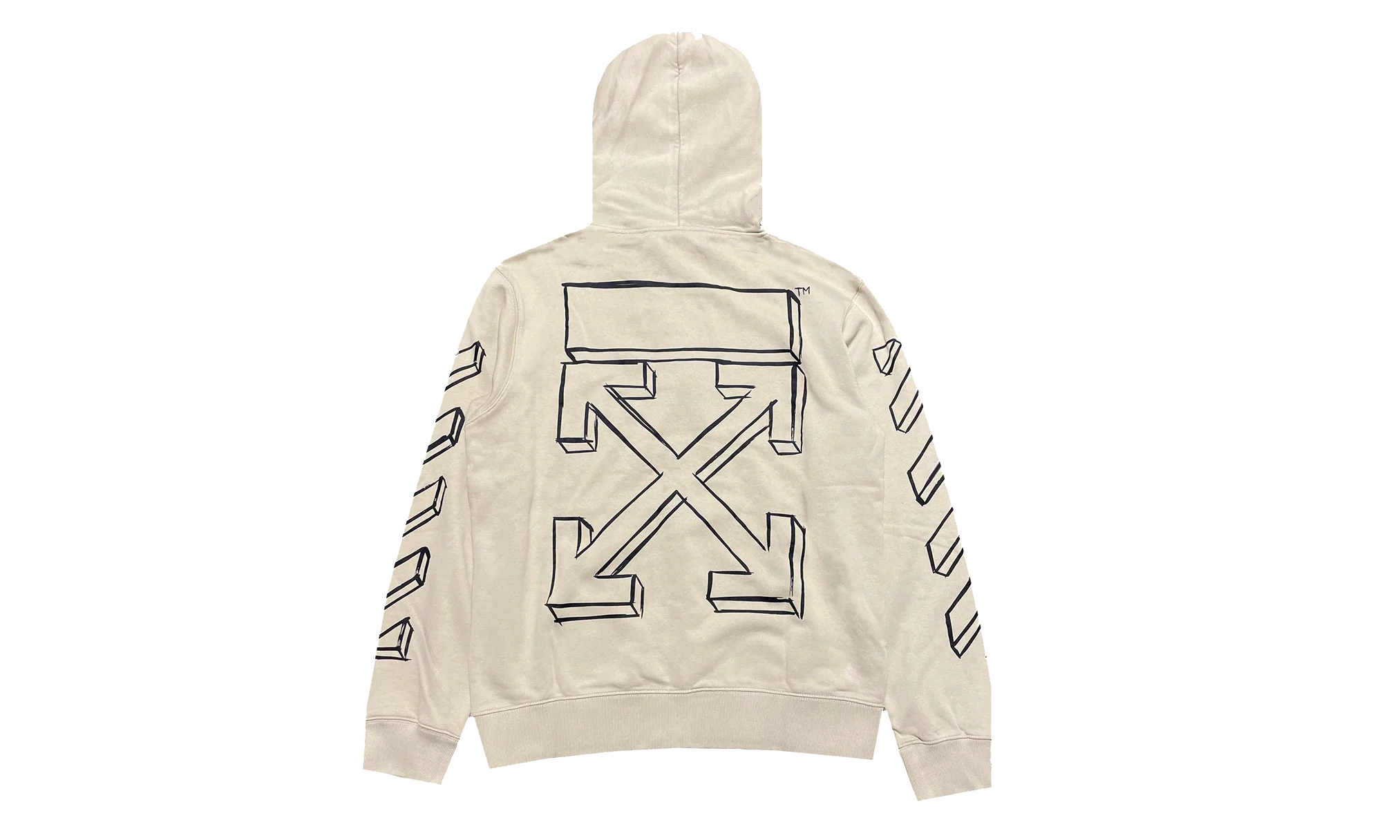 Outline Marker Arrow Hoodie "Beige" OMBB097G20FLE0021710