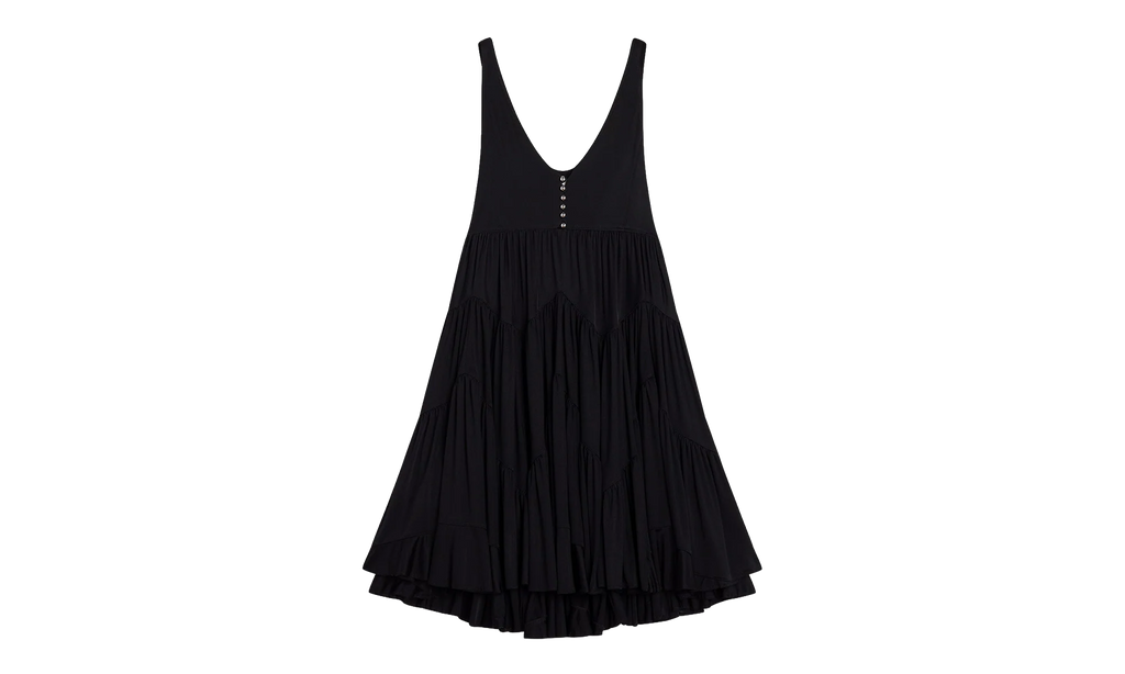 SLEEVELESS GATHERED SHORT DRESS "Black" RW DR0009 4893 P24 10