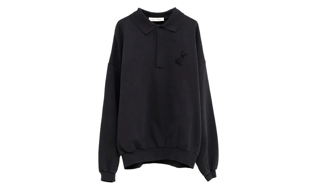 Embroidered Classic Polo Sweatshirt "Vintage Black" 192HO252042F