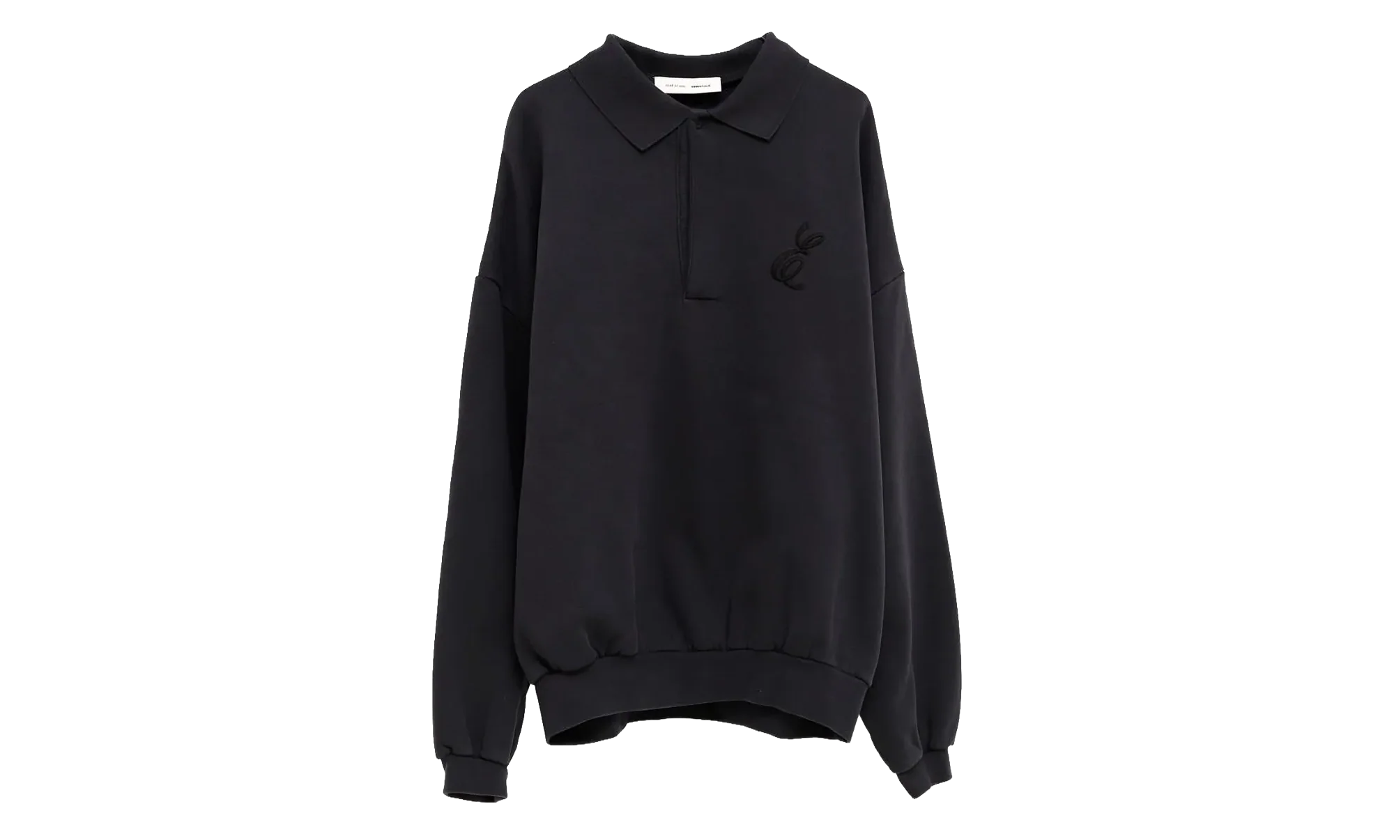 Embroidered Classic Polo Sweatshirt "Vintage Black" 192HO252042F