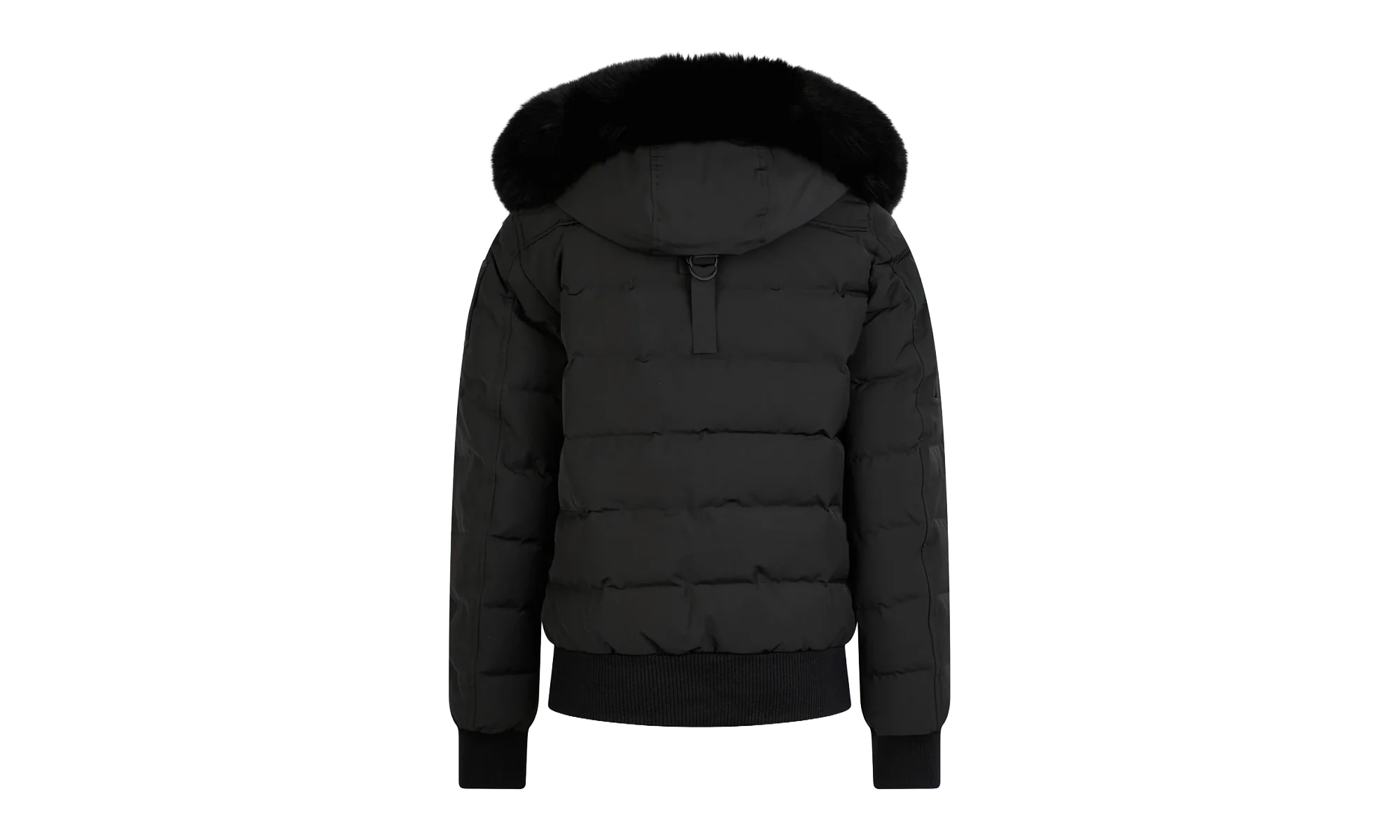 Ladriere Shearling Trim Bomber Jacket "Black / Black" M39LB015 BLK W BLK