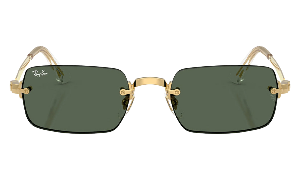 Ray-Ban Rimless "A$AP Rocky - Polished Arista Gold with Dark Green Lens" RB3928 001 71