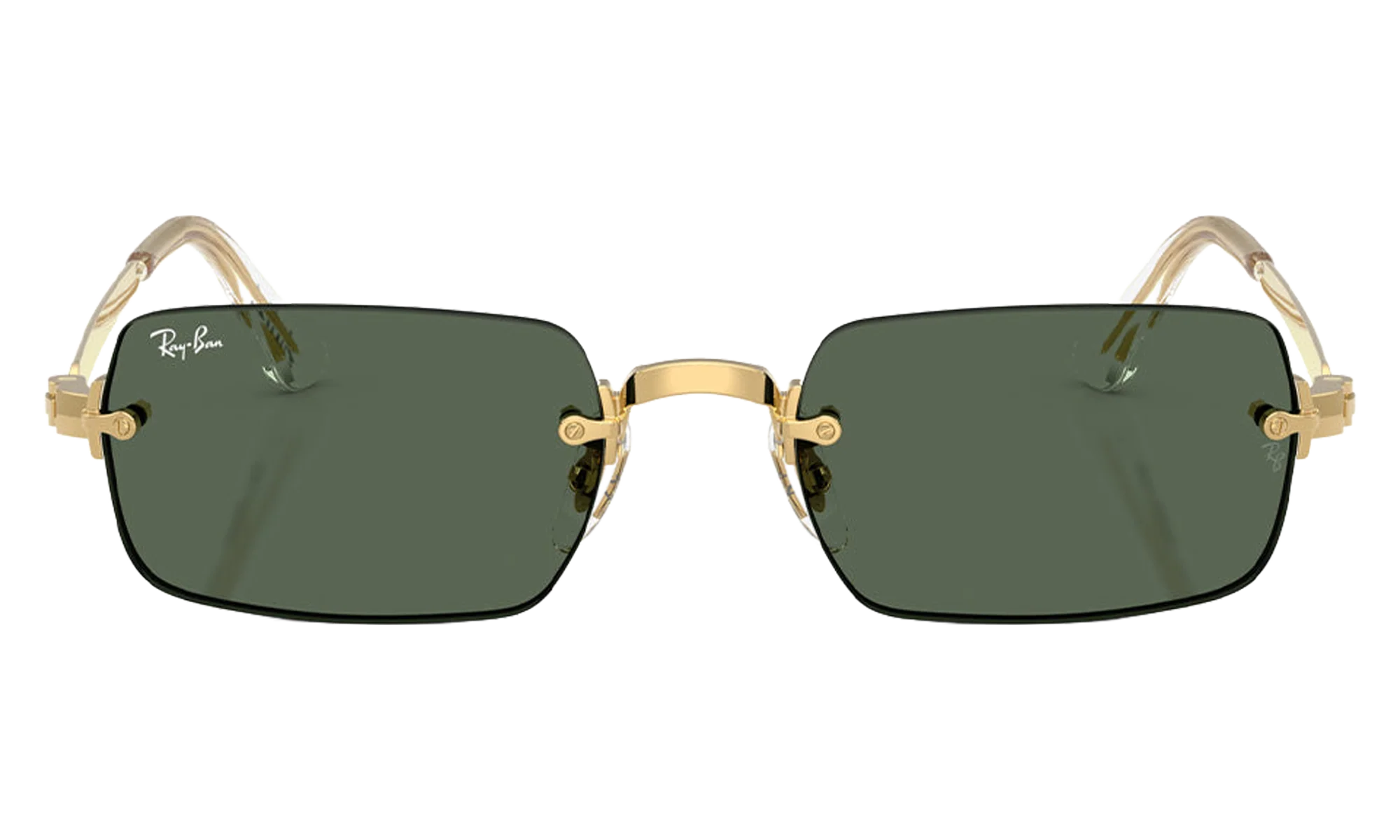 Ray-Ban Rimless "A$AP Rocky - Polished Arista Gold with Dark Green Lens" RB3928 001 71