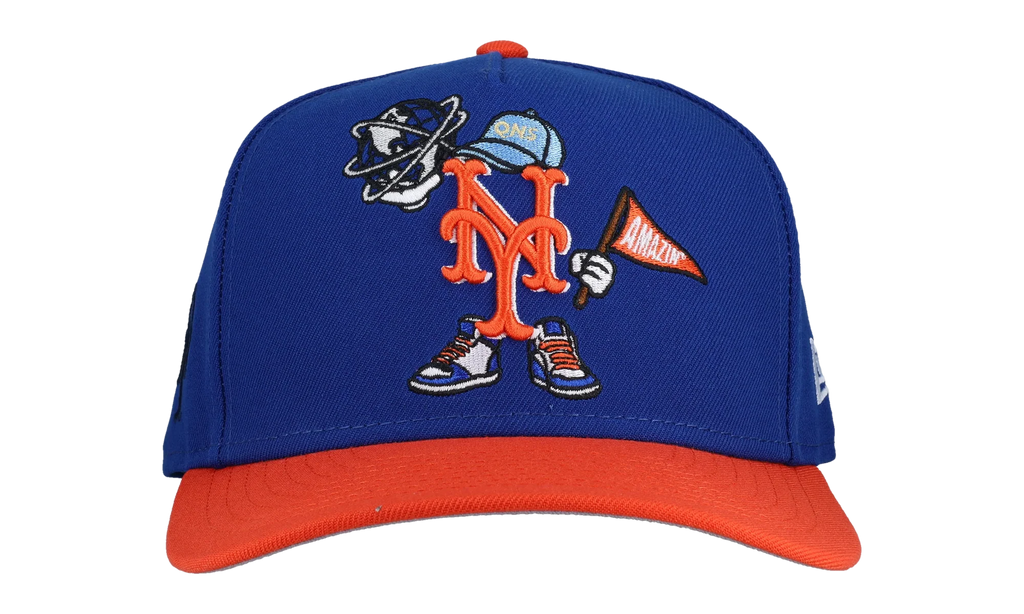 9FIFTY New York Mets Cartoon A Frame Snapback Hat "Royal Blue / Orange" NE199