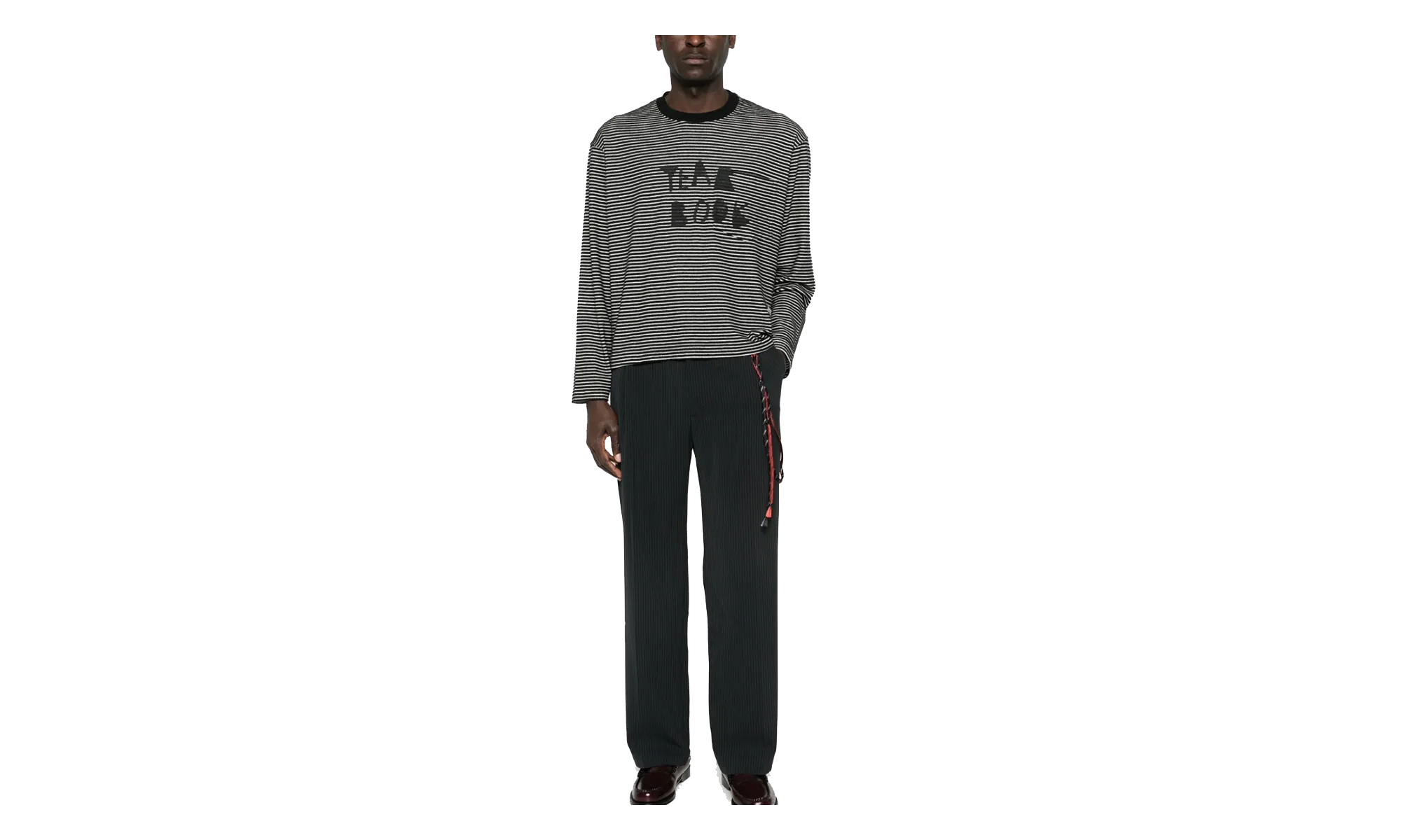 Yearbook Crew Neck Pullover "PJ Stripe Jersey - Black" 261 MJP021P3 PJSTBLK